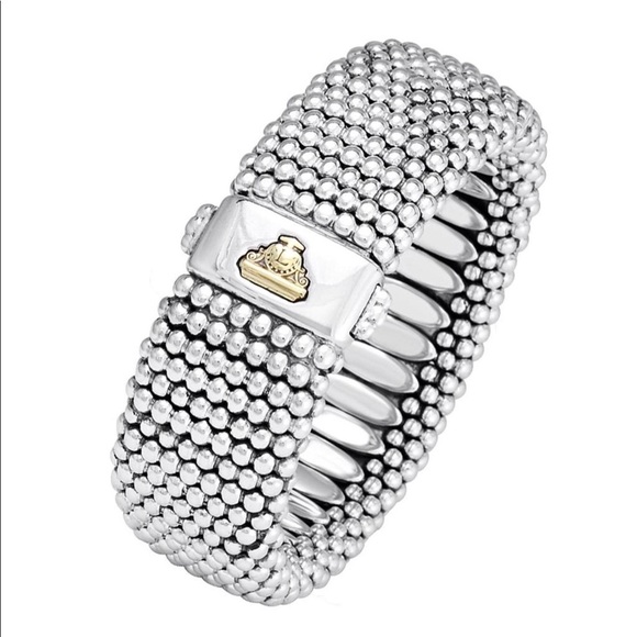 LAGOS Jewelry - Lagos silver gold caviar beaded tax bracelet.